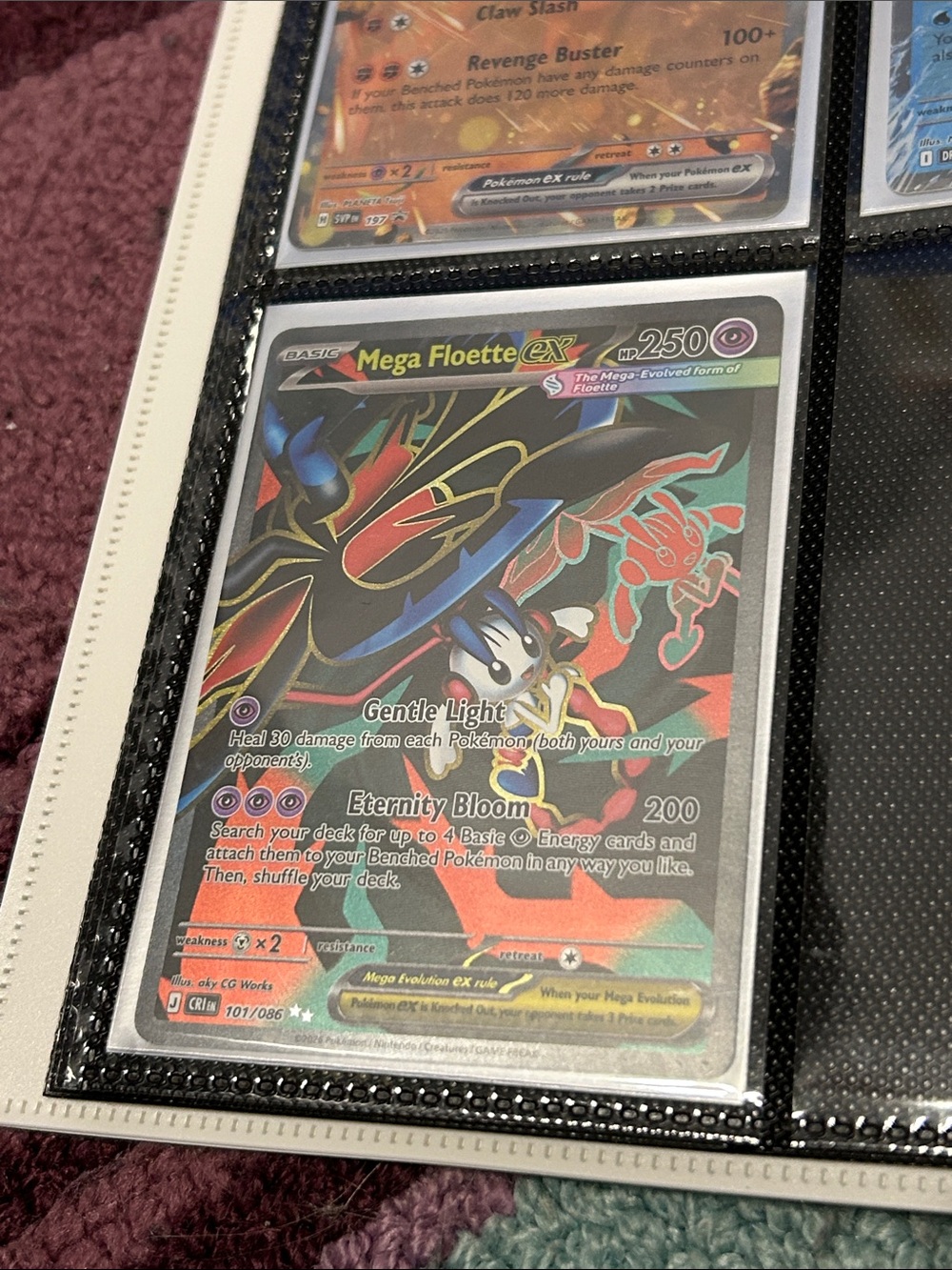 Pokemon Mega Floette EX Full-Art Card - Black, Red, Blue, Green, Gold
